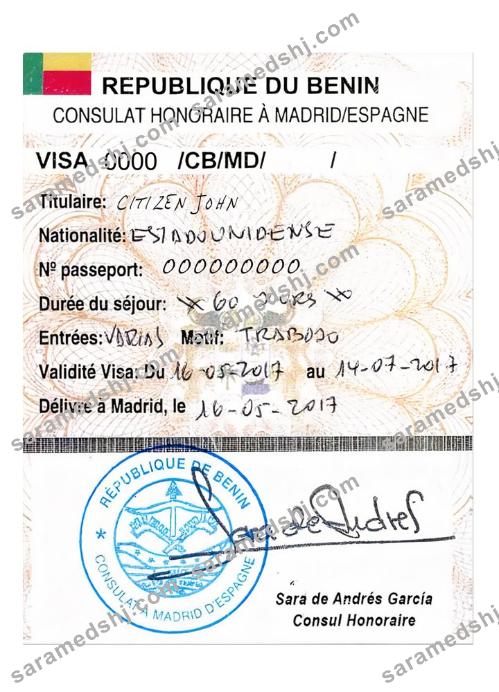 BENIN travel visa